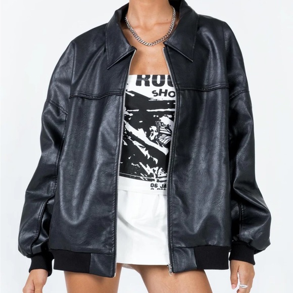 Princess Polly Jackets & Blazers - Princess Polly faux leather bomber